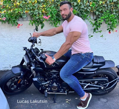 Lukas Lakutsin Picture with Motorcycle